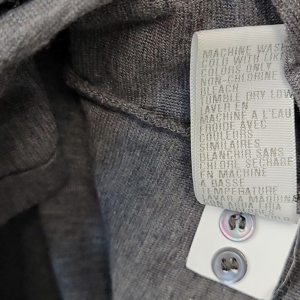 Standard James Perse Gray Cotton Wool Blend Knit Button Up V-neck Shirt Sz 1 - Picture 10 of 10